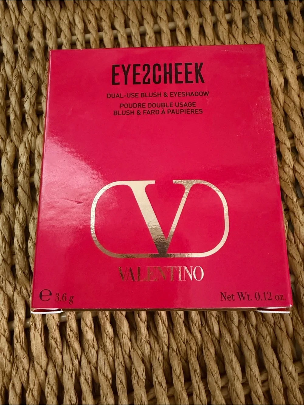 Valentino Hot Pink & Gold V-Logo Compact